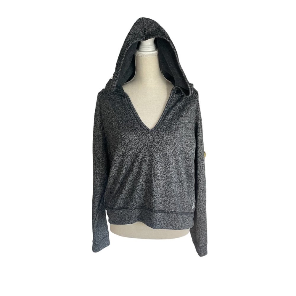 Free People FP Movement cropped hoodie sweatshirt gray marl S small relaxed